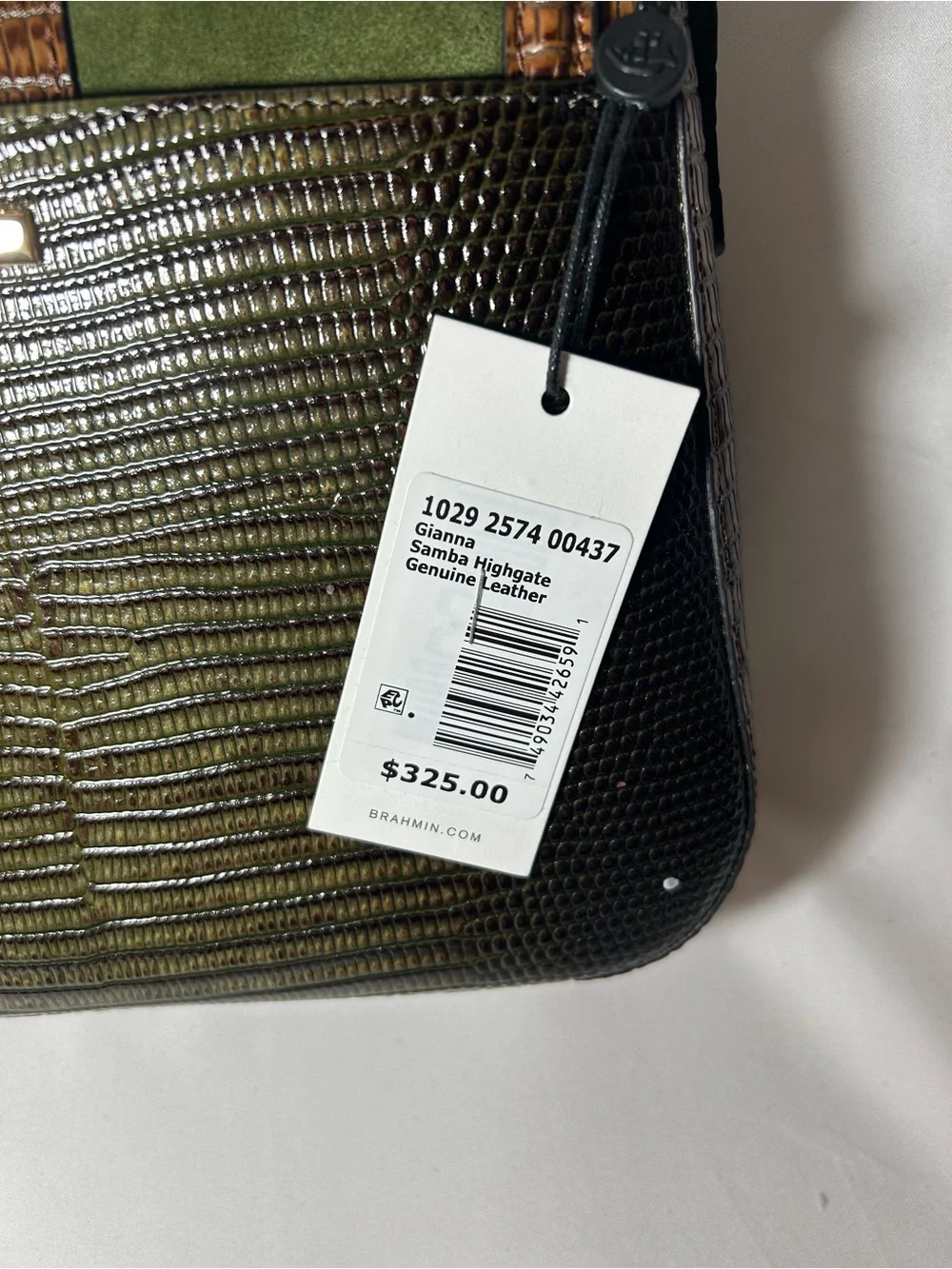 Brahmin Gianna Green & Brown leather